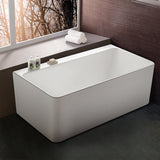 Willow Square 1500mm Gloss White Back to Wall Freestanding Bath | 1500 x 850mm