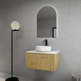 Bellevue Woodgrain Wall Hung Fluted Vanity 750X386X380MM