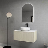 Bellevue Woodgrain Wall Hung Fluted Vanity 890X496X380MM