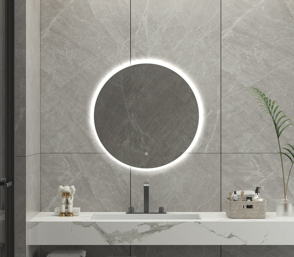 Evelyn Round Frameless LED Mirror | 800 x 800 mm