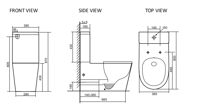 Bagno D'Oro Koa Care Accessible Back to Wall Rimless Toilet Suite