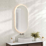 Luna LED Oval Mirror 500 x 900mm - with Adjustable LED Lighting