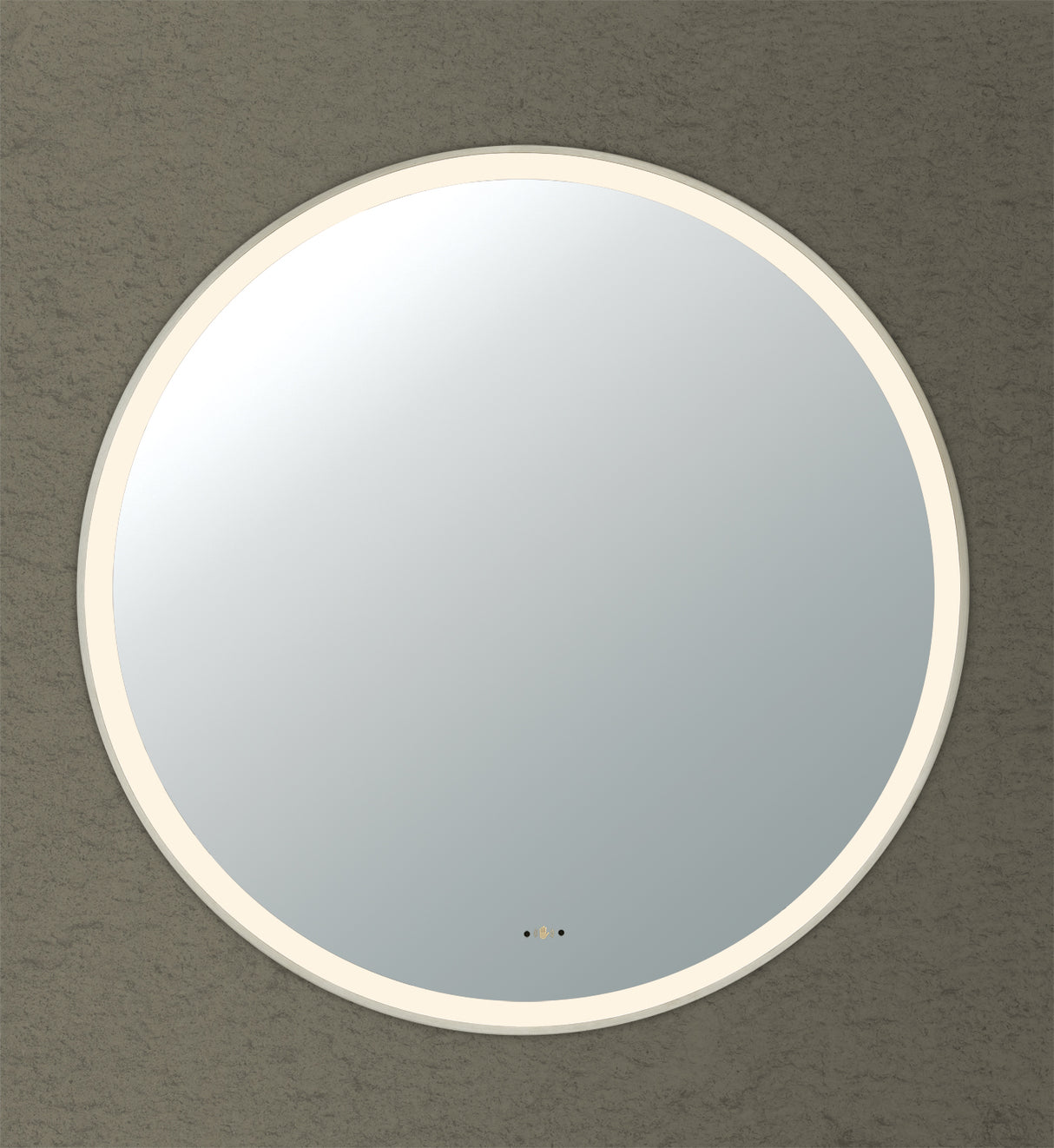 Luna Brushed Nickel Round Touchless 600 X 600 Framed LED Mirror - Three Light Temperatures