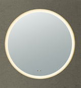 Luna Brushed Gold Round Touchless 800 X 800 Framed LED Mirror - Three Light Temperatures
