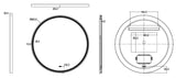 Luna Brushed Nickel Round Touchless 900 X 900 Framed LED Mirror - Three Light Temperatures
