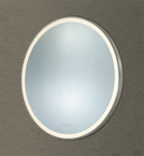 Luna Gun Metal Round Touchless 900 X 900 Framed LED Mirror - Three Light Temperatures