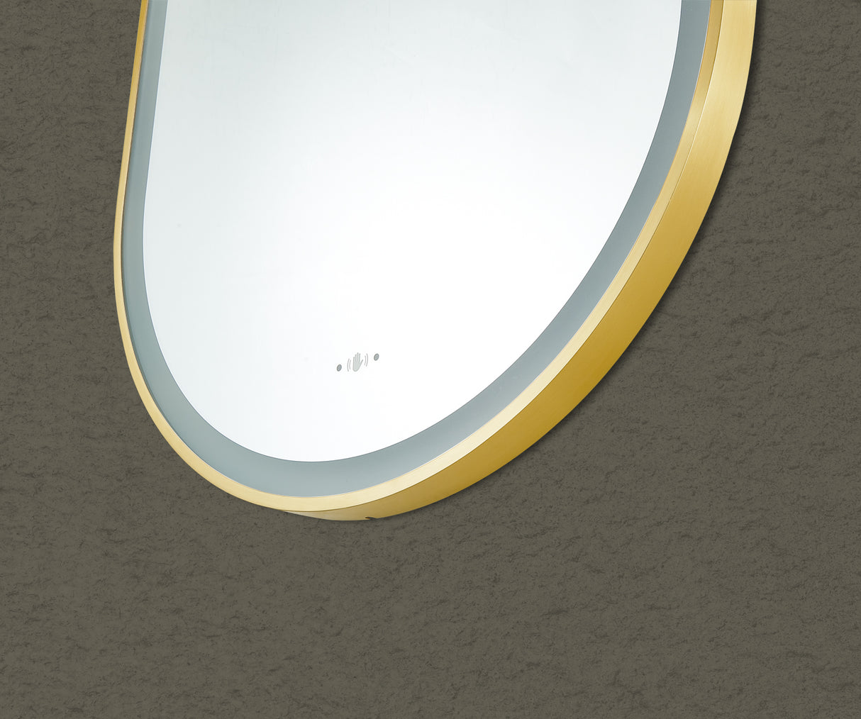 Olivia Brushed Gold Oval Touchless 450 X 900 Framed LED Mirror - Three Light Temperatures