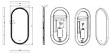 Olivia Brushed Nickel Oval Touchless 450 X 900 Framed LED Mirror - Three Light Temperatures