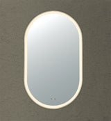 Olivia Gun Metal Oval Touchless 450 X 900 Framed LED Mirror - Three Light Temperatures