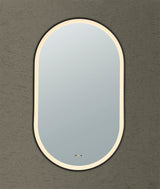 Olivia Matte Black Oval Touchless 450 X 900 Framed LED Mirror - Three Light Temperatures