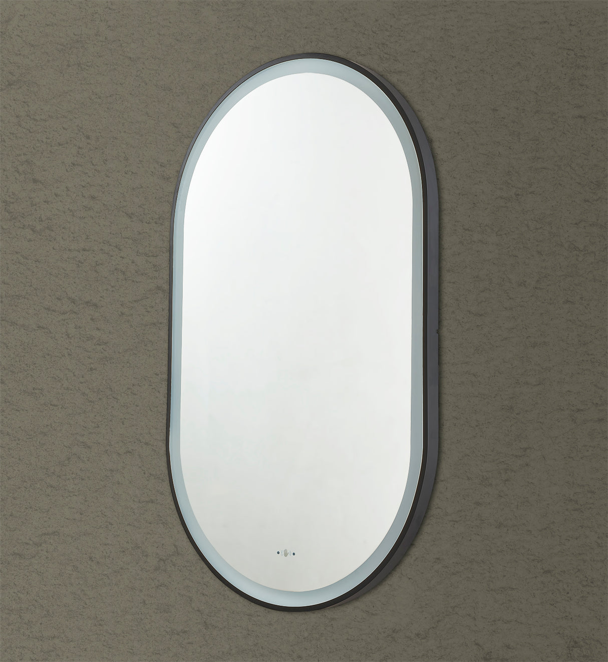 Olivia Matte Black Oval Touchless 450 X 900 Framed LED Mirror - Three Light Temperatures
