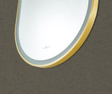 Olivia Brushed Gold Oval Touchless 600 X 1000 Framed LED Mirror - Three Light Temperatures
