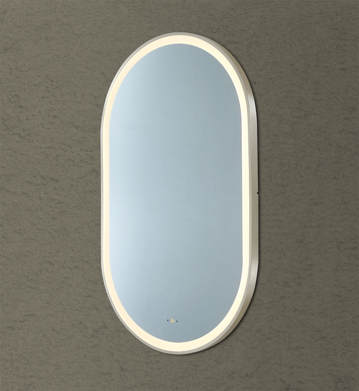 Olivia Gun Metal Oval Touchless 600 X 1000 Framed LED Mirror - Three Light Temperatures