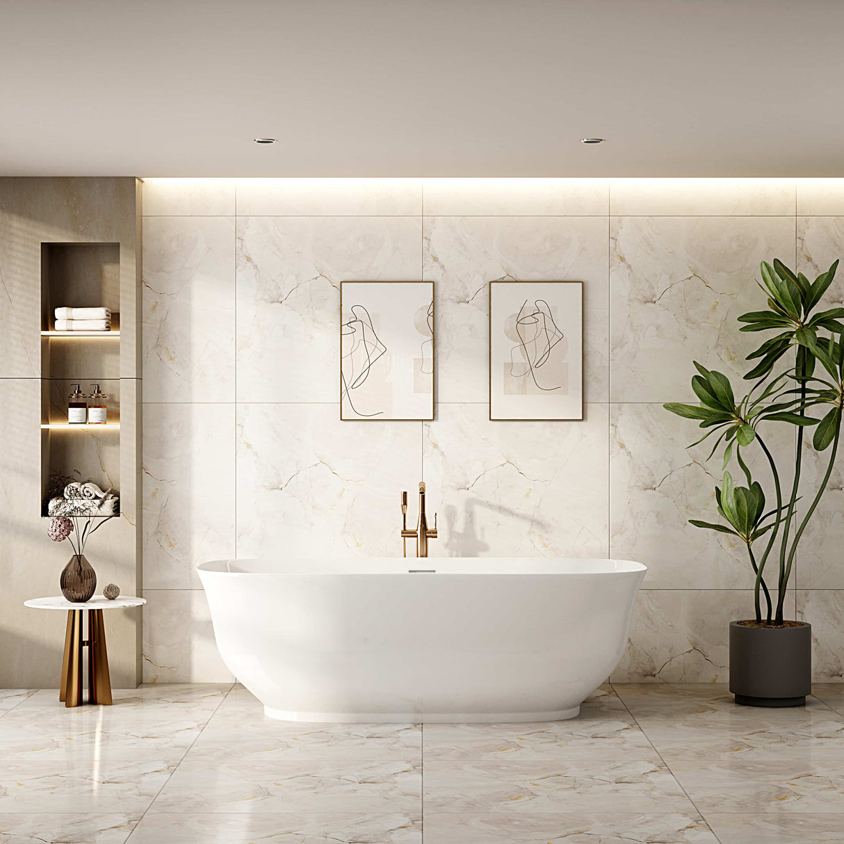 Libra Freestanding Bathtub - Gloss White