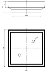 115x115x35mm Gunmetal Tile Insert Drain