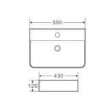 Marsay 59 Wall-Hung Rectangular Basin - Matt White