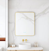 Maia 600×750 / 750×900 / 1200×750mm LED Rectangular Mirror – Brushed Gold Frame