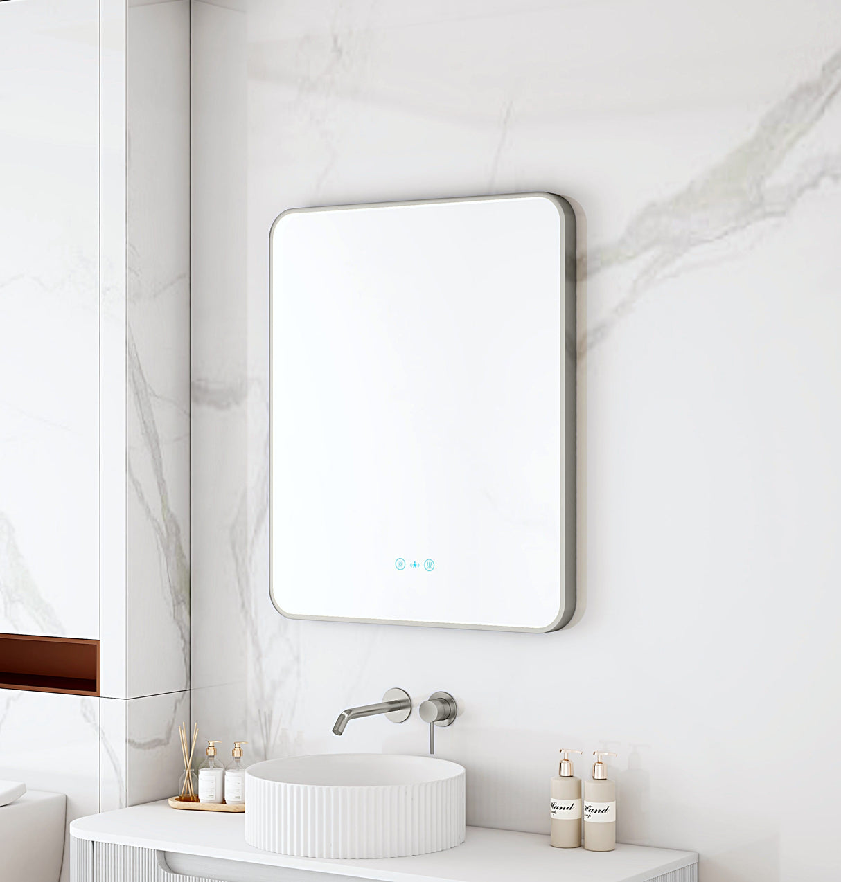 Maia 600×750 / 750×900 / 1200×750mm LED Rectangular Mirror – Gun Metal Frame