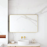 Maia 600×750 / 750×900 / 1200×750mm LED Rectangular Mirror – Brushed Gold Frame