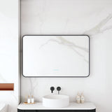 Maia 600×750 / 750×900 / 1200×750mm LED Rectangular Mirror – Matt Black Frame