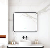 Maia 600×750 / 750×900 / 1200×750mm LED Rectangular Mirror – Matt Black Frame