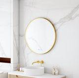 Maia 600/750/900mm LED Round Mirror – Brushed Gold Frame