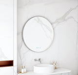 Maia 600/750/900mm LED Round Mirror – Brushed Nickel Frame