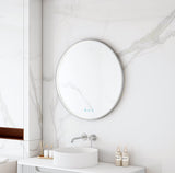 Maia 600/750/900mm LED Round Mirror – Brushed Nickel Frame