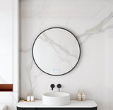 Maia 600/750/900mm LED Round Mirror – Matt Black Frame