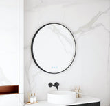 Maia 600/750/900mm LED Round Mirror – Matt Black Frame