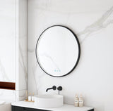 Maia 600/750/900mm LED Round Mirror – Matt Black Frame