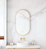 Maia 500×900mm LED Oval Mirror – Brushed Gold Frame