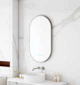 Maia 500×900mm LED Oval Mirror – Gun Metal Frame