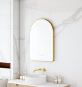 Maia 600×900mm LED Arch Mirror– Brushed Gold Frame