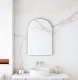 Maia 600×900mm LED Arch Mirror– Brushed Nickel Frame