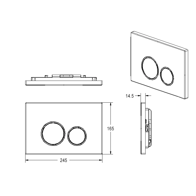 Mercio Sigma Round Button Flush Plate – Gun Metal