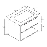 MIO 750mm Vanity Cabinet for Insert Basin – Costa Oak