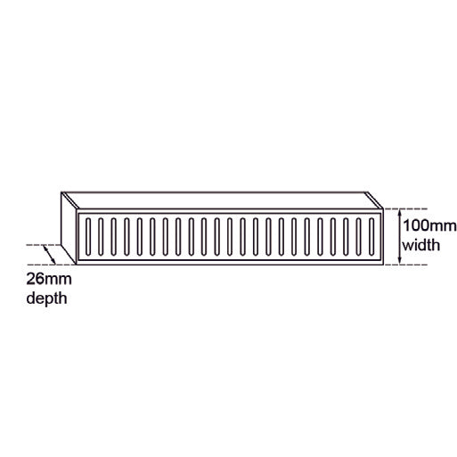 100x100x26mm Brushed Silver Ezy Flow Floor Grate