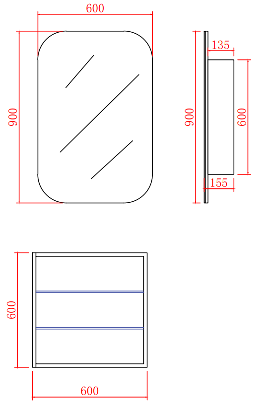 Olivia Mirror Cabinet OSV6090MB