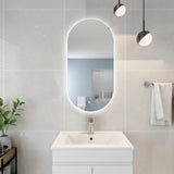 Olivia Oval Touchless 450 X 900 Frameless LED Mirror - Three Light Temperatures