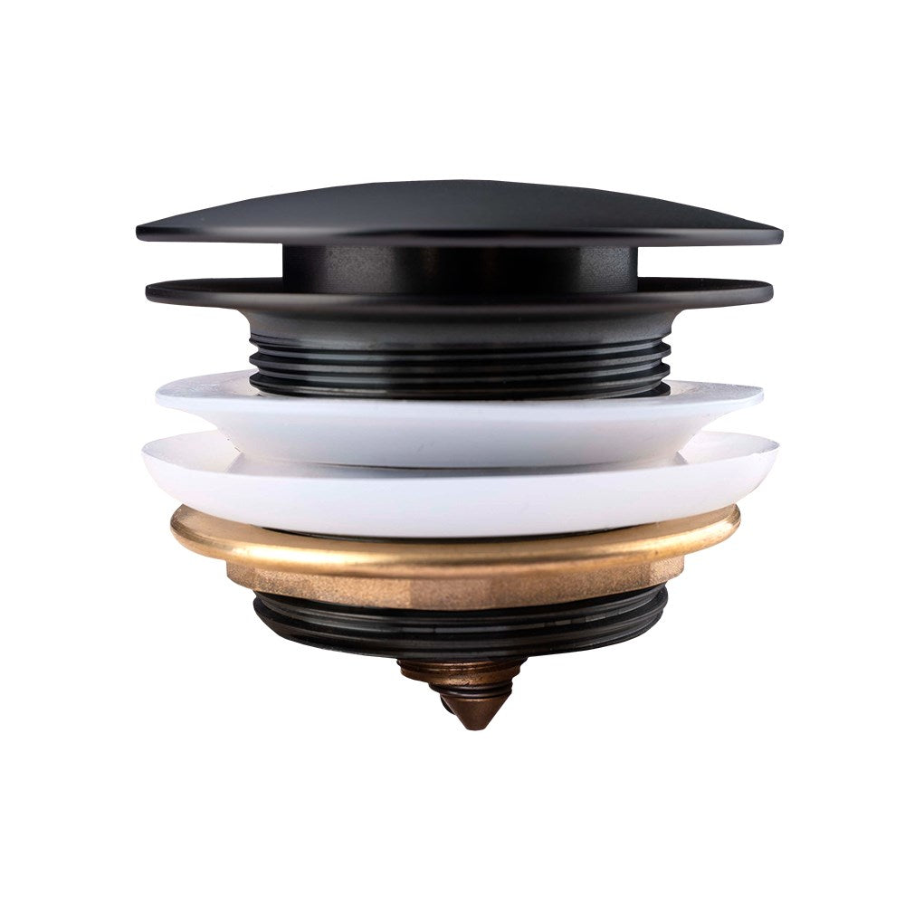 40mm Matt Black Bathtub Pop Up Waste Non Overflow