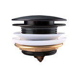 40mm Matt Black Bathtub Pop Up Waste Non Overflow