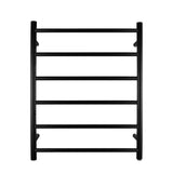 Black Heated Towel Rack 6 Bars