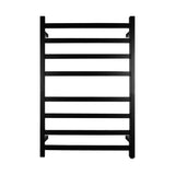 Black Heated Towel Rack 8 Bars