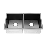 Handmade Stainless Steel Gun Metal Double Bowl Kitchen Sink 1.2mm (Top/Flush/Undermount) 770*450*215mm