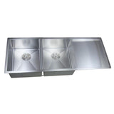 Stainless Steel Double Bowl Sink With Drainer 1160*450*235mm