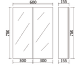 Pvc Shaving Cabinet 600*750*155mm