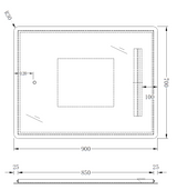 Rectangle Frameless LED Mirror | 900 x 700 mm