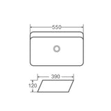 Qtro 55 Counter-top Rectangular Basin at Angle