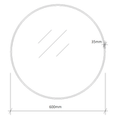 Steel Frame 600mm Round Mirror - Matt Black